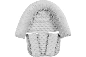 NICEYEA Baby Carseat Headrest Head Neck Support and Strap Covers Soft Head Support Pillow for Newborn Headrest Car Seat Stroller Cushion Pad