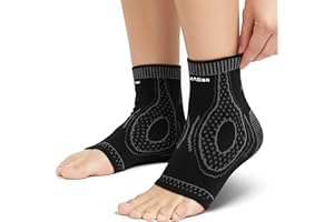 MASIOR Ankle Support Brace 2 Pack for Men & Women – Compression Ankle Sleeves Socks for Plantar Fasciitis, Sprained Ankle, Ligament Damage, Achilles Tendonitis & Sports, Foot Pain Relief Brace - Medium