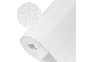 Origuuds Shelf Liners, Non-Adhesive Drawer Liner, Waterproof & Oil-Proof Kitchen Cabinet Cupboard Liner Plastic EVA Material BPA Free Fridge Liner Mats Paper Protector for Shelves (White/30cm x 150cm)