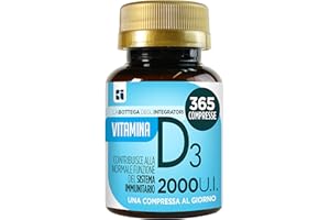 Vitamina D 365 Compresse 1 al Giorno 2000 UI 50 µg | Sistema Immunitario | Ossa e Denti | origine non animale LABOTTEGADEGLIINTEGRATORI ®