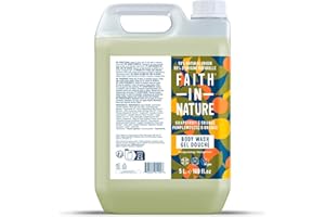 Faith In Nature Bagnodoccia Naturale al Pompelmo & Arancia, Rinvigorente, Vegano e Non Testato su Animali, Senza SLS e Parabeni, Flacone Ricaricabile da 5L