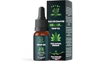 ARTISAM | Meilleur Huile de Graines de Chanvre Sativa PURE H 30% 3000mg Pressée à Froid 10 ml | Chanvre bio | Formule Premium Made in France Huile Sommeil Puissant Hemp Oil herbe puff fleurs infusion