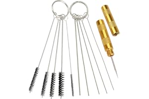 BLMHTWO 11 pezzi kit di pulizia aerografo, accessori per aerografo kit di riparazione per pulizia spray aerografo include 1 pezzo ago per lavaggio 5 pezzi spazzole per la pulizia 5 pezzi aghi