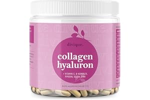 Divique Collagène et Acide Hyaluronique 270 Capsules - Multicollagène Type 1, 2, 3, 5, 10 - avec Acide Hyaluronique, Vitamine C, Biotine, Sélénium, Zinc