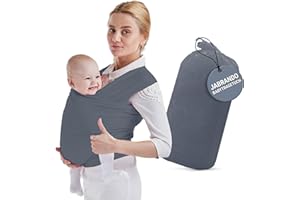 JaBranDo Écharpe de portage pour bébé - Écharpe recommandée par les sages-femmes - Idéal pour de longues périodes de port - Soutient la colonne vertébrale - Sécurité pour bébé - Soutien discret de