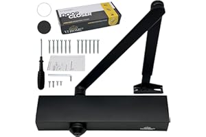 VI HOME Ferme Porte Automatique Réglable Avec Retenue 60kg / Ressort de Porte Avec Système Hydraulique/Ferme Porte Automatique/Groom Fermeture Porte/Amortisseur Porte (Noir haut de gamme)