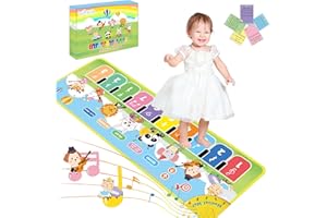 Lobyoh Alfombra Musical para Niños, 4 Modos, 8 Instrumentos Musicales, Alfombra de Baile Alfombrilla para Teclado de Suelo, Juguetes para Niños y Niñas