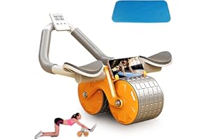 SHARPCOST Bauchroller, bauchtrainer ab roller, 2023 Neues Automatisches Abpraller Ab Bauchmuskel-Übungsrollenrad mit Ellbogenstütze und Timer, Ab-Roller-Wheel-Kernübungsgerät für Männer und Frauen