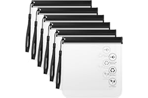 Tatxmalv 6 Pièces Sac Culturel Transparent, Sac Liquide de 20 x 20 cm, Kit de Voyage pour L’Avion de 1 Litre, Rangment Étanche Cosmétiques avec Poignée