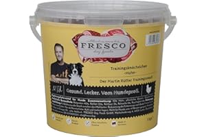 FRESCO Dog Martin Rütter Trainingsknöchelchen Huhn 1kg | getreidefreie & zuckerfreie Hundeleckerlies| 100% frische & natürliche Zutaten | für Belohnung, Training und als Snack