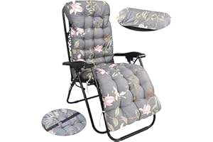 Mhwgo Cojín para Tumbona, Cojín para Silla de salón, Cojines para Asiento de Silla de jardín Espesor 8cm con Correas de Sujeción, Cojines para Silla Mecedora, Tumbonas de Jardín, Balcón y Playa (05)