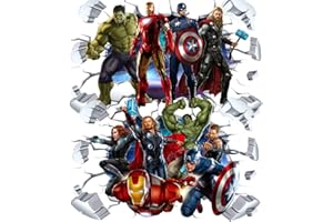 BESTZY The Avengers Aufkleber, Kinder Wandaufkleber, The Avengers Wall Sticker 3D Effekt Wandaufkleber Wall Art Aufkleber Set für Kinderzimmer Schlafzimmer Dekoration, Wohnzimmer Wandaufkleber