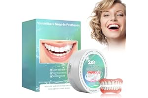 UTAPOSSIN Prothèses à Facettes Réglables,Prothèses Réglables à Clipser,Dentier Provisoire, Cosmetic Temporary Teeth Dentures Prosthesis Artificial Veneers Teeth Top and Bottom Kit de décoration dentaire