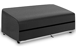 KRRRSJDJ Housse Plancha Imperméables,Dimension 60x60x25cm,Housse Protection Plancha Coupe Vent,Housse Protection Plancha Camping Gaz avec Cordon et Fastening Tape,Tissu Oxford 600D (60*60*25cm,Noir)