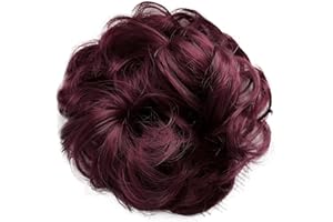 CAISHA Postiche Choucho Avoir Les Cheveux Relevés Avoir Les Cheveux Relevés Volumineux Bouclé Chignon Vin Rouge G27A