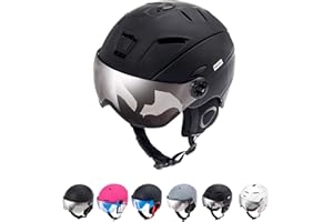 meteor Casque de Ski avec Visière Intégrée - pour Hommes Femmes et Jeunesse - Helmet Snowboard Professionnel de Sports de Neige