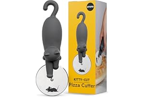 OTOTO Kitty Cut Pizzaschneider Rad - Pizzaschneider aus Edelstahl, lustige Küchenhelfer und Küchengeschenke, Katzengeschenk für Frauen, Katzenliebhaber