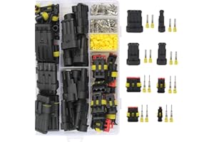 JSMTKJ Kabel Steckverbinder Stecker Auto Wasserdichte Steckverbinder 1/2/3/4-polige Stecker und Buchsen für KFZ Motorrad Boote 352 Stück