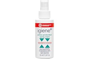IGIENE+ | Active Protection Spray Mani, Elimina fino al 99.99% di Virus e Batteri, Spray Mani Disinfettante, 100 ml
