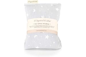 EL SAQUITO DE LA SALUD Thermal Baby Seed Bag, Heats in The Microwave and Helps Relieve Infant Colic Pain in Babies with Washable Cover (Grey, SF)