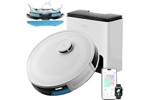 LEFANT M2 Plus Robot Aspirador y Fregasuelos, 6000Pa con Estación de Vaciado Automático, Navegación Láser con Mapeo, Evitación de Obstáculos PSD, 140min Autonomía, Ideal para Pelos de Mascotas