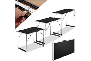 TecTake® Tavolo da Lavoro Pieghevole in Alluminio, Multifunzionale, 300x60 cm, Tre Pezzi, Tavoli Pieghevoli da Lavoro, Regolabili, Tappezzeria, Feste, Campeggio, Stabili, Montaggio Rapido, Peso 11 kg