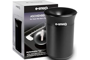 [4 Farben] e-smoQ Aschenbecher mit Deckel für elektronische Zigaretten IQOS 3/3 DUO Zubehör | Ashtray Für Auto, Büro, Zuhause und Draussen (Schwarz)
