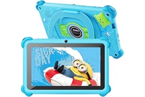 Zcobro Tablet dziecięcy 7 cali z etui, Android 2 GB RAM + 32 GB ROM + 256 GB rozszerzalny, Wi-Fi, Bluetooth, Type-C, zabezpieczenie przed dziećmi, Quad Core, niebieski