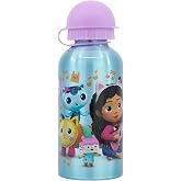 Stor Children's Aluminium Bottle La Casa De Dolls De Gabby 400 ml &ndash; Bottle with Spout and Safety Cap for Children &ndash; Light and