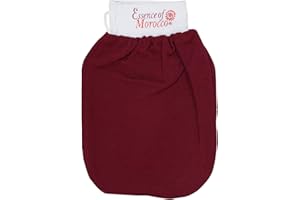 ESSENCE OF MOROCCO Moroccan Exfoliating Kessa Glove Hammam Scrub Mitt Made in Morocco Premium Quality Helps Cleanse Skin, Remove Fake Tan and Ingrown Hair (Pack of 1)