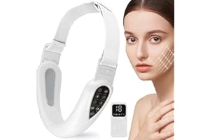 VEHOUKLI Elektrisches V-Face Shaping Massager, Gesichtsmassagegerät, Jawline Trainer 5 Modi Rotlichtlampe Massagegerät Gesicht, 5 Lichtquellen Doppelkinn Entferner Gesichtsmassage mit Fernbedienung