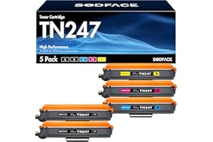 SODFACE TN-243CMYK TN247 Kompatibel für Brother TN-243cmyk TN247 Toner für Brother MFC-L3750CDW DCP-L3550CDW MFC-L3770CDW HL-L3210CW HL-L3270CDW DCP-L3510CDW (2 Schwarz Cyan Gelb Magenta, 5er-Pack)
