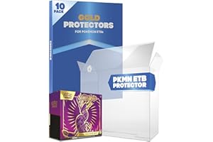 FANATIKO Confezione da 10 Protectors Gold per Pokemon Elite Trainer Box (ETB) – Custodia Pokemon ETB 0,5mm Spessore – Protezione UV per le tue Scatole PKMN