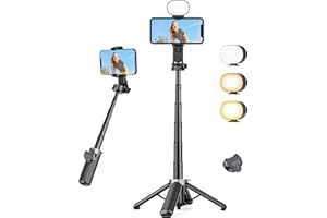 Victiv Selfie Stick Stativ mit Fülllicht, Ultratragbar Mini-Handy-Stativ, mit Abnehmbarer Fernbedienung & 360° Drehbarer Handyhalter, Smartphone Stative für iPhone17 16 15 14 Pro Max, Samsung, Huawei