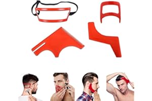 AUDIO FREQUENCY% 4 Pièces Taille Barbe Peigne Pochoir Barbe Homme Outil de Façonnage de Barbe Barbe Shaper Pochoirs à Barbe Accessoires Aider au rasage pour contour de barbe,Couper et Entretenir Les Cheveux du Visage
