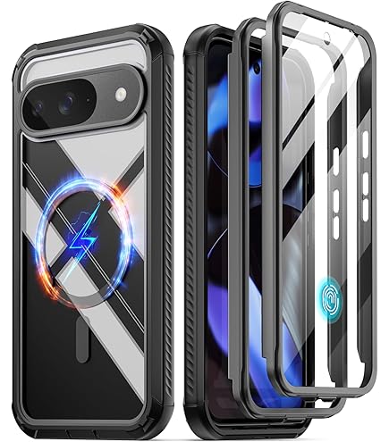 Poetic Guardian Hülle Für Google Pixel 9/9 Pro – Mit Displayschutz, Stoßfest, Grün/klar, Unterstützt Kabelloses Laden