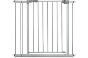 hauck Stop N Safe 2 Silver Barrera Seguridad Niños | Valla Infantil para Puertas y Escaleras de 84 a 89 cm – Sin Taladrar – Seguridad Bebé - Aptas como Vallas para Perros – Solo para Interiores