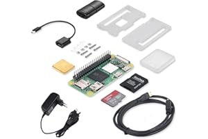 Vemico Raspberry Pi Zero 2 W Starter Kit RP3A0 5 Times Faster 512 MB SDRAM 1GHz 64 bits Arm Cortex-A53 Procesador, Carcasa/Cable HDMI/32G SD Card/Alimentación USB/Adaptador USB-OTG/Disipador Calor