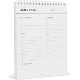 PATARA Daily Planner, Tarihsiz G&uuml;nl&uuml;k Masa&uuml;st&uuml; Planlayıcı, Spiralli,15 &times; 23 | Yapılacaklar Listesi, To Do List, Home Office, 