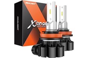 SEALIGHT Fendinebbia LED H11 H8 H16 o DRL, 370% Luminosità, 6000LM 6500K Luce Bianca,Plug and Play, Lampadine Alogene Di Ricambio Per Auto, Camion, SUVs