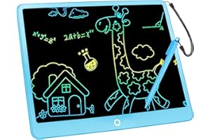 PBEKNCO Bunte LCD Schreibtafel, 16 Zoll Große Zeichentafel Elektronischer Drawing Pad mit Sperr-& Löschfunktion, Augenschutz-Kritzelblock, Spielzeug & Geschenke für Kinder & Erwachsene zu Hause, Schule -Blau