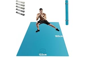 HAPBEAR Tapis d'Exercice Extra Large - 183x122/213x152/244x183/274x183x0.8cm, Antidérapant, Ultra Durable, Tapis de Gym épais pour Pilates, Aérobic, Tapis de yoga, Tapis de Gym Haute Densité