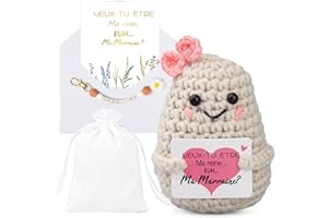 SZHHRXI Idée Cadeau Annonce Grossesse pour Tata, Peluche Patate Tricotée avec Carte Tu Vas Être Tata et Porte-Clés Tata - Cadeau Original et Surprise pour Future Tata, Soeur, Meilleure Amie