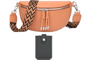 Atgbiem Sac Banane Femme Bandoulière Gris Foncé Sac Banane Cuir Sac Bandoulière Femme Livré avec Un Porte-Carte Coulissant