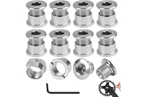 FANXAOLNES 10 Vis pour Plateaux de Chaîne avec Clé Allen, Boulons pour Plateaux Simples et Doubles, Pièces de Rechange pour Vélos de Route et VTT, Vis de Fixation pour Plateaux de Vélo