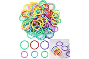 hocadon 100 Piezas Anillas de Libro Encuadernar Colores, Anillas de Carpetas Hojas Sueltas de Plástico, Anillo Carpeta Libro de 20mm/28mm para Conector Hoja Suelta, Documento, Album Recortes Artesanal