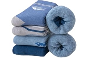 Alxad 5 paires Chaussettes Chaudes Hiver Enfant épaisses Polaire Chaussette Thermiques Socquette en Coton pour Garçons Filles