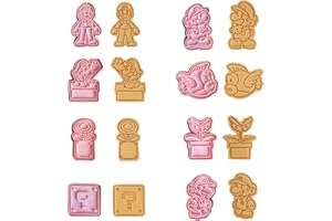TMXKDSJ Emporte Pièce Enfants, Lot de 8 Emporte Pièces en Forme de Super Mario, Le Matériau(PP) n'est Antiadhésif et Facile à Nettoyer，Pour Décoration de Fondant, Cookie, Gâteau, Le Pain
