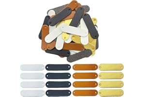 WiYould 40 Pcs PU Leather Label Faux Leather Sew on Tag Label Blank Tag Embellishment Crochet Knit DIY Jeans Bags Shoes Hat Apparel Accessories(4 Color Blank, P5)