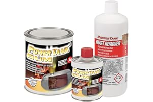 LUX METAL POWER TANK GUM - Trattamento Serbatoio Auto (50/55 Litri) Kit Grande Big 1,3 kg per interno Serbatoi gasolio benzina Elimina la Ruggine Ripara Protegge Arrugginito da Moto Auto d'Epoca con Antiruggine